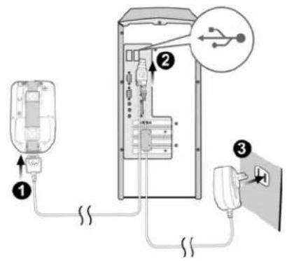 Diagram showing connections between a device, server, and power outlet with labeled components