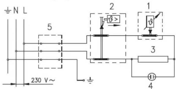 ± N L 5 230 V~ 1 v> v 3 4
