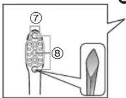 Diagram showing labeled parts of a mechanical or electrical component with numbered annotations