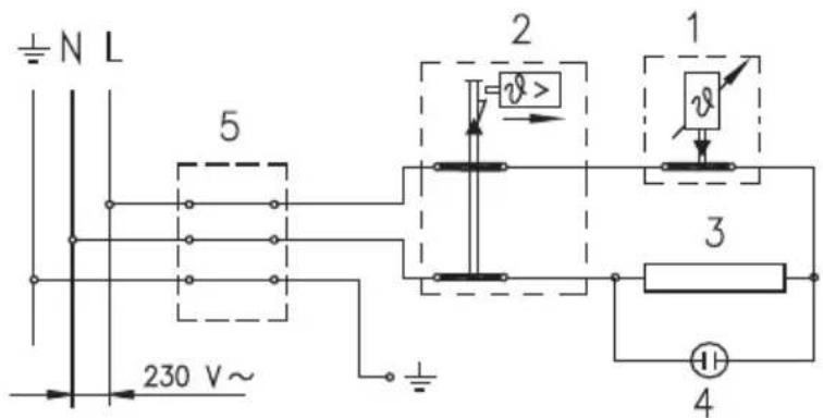 ± N L 5 230 V~ 1 v> v 3 4