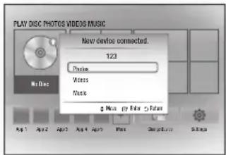 PLAY DISC PHOTOS VIDEOS MUSIC New device connected. 1/23 Phone Press Block + New by File System Media Aug 1 Apr 2 Apr 3 Aug 4 Apr 5 May Dec 6 Jul 7 Sep