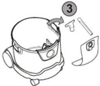 Diagram showing a device with labeled parts and directional arrows, including numbered callouts 3 and 9.