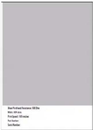 Main Product Resistance: 500 gm Watts: 104 cars Print Speed: 100 m/s/min Part Number: Serial Number: