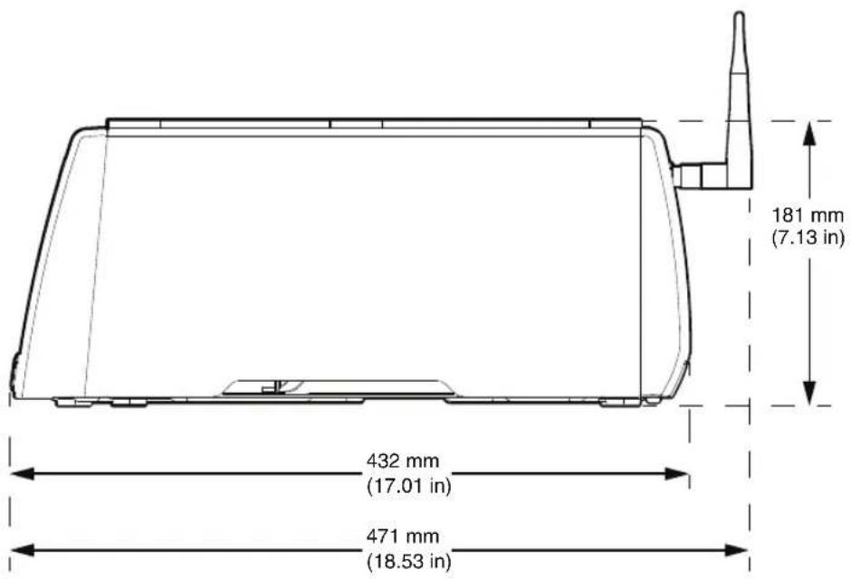 181 mm (7.13 in) 432 mm (17.01 in) 471 mm (18.53 in)