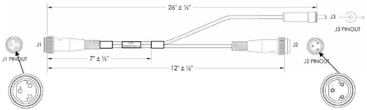 J1 PINOUT J1 7" ± ½" 26" ± ½" NOS 500Ω NOL A 12" ± ½" J2 J3 J3 PINOUT J2 PINOUT