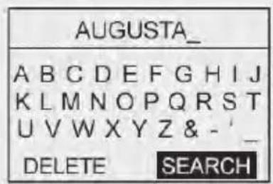 AUGUSTA_ ABCDEFGHIJKLMNOPQRSTUVWXYZ& DELETE SEARCH