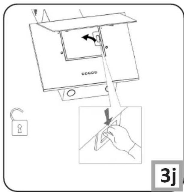 Diagram illustrating a device lock operation with labeled components and directional arrows, including a lock icon and a close-up of the lock mechanism.
