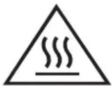 Warning symbol with steam inside a triangle, indicating heat or smoke hazard