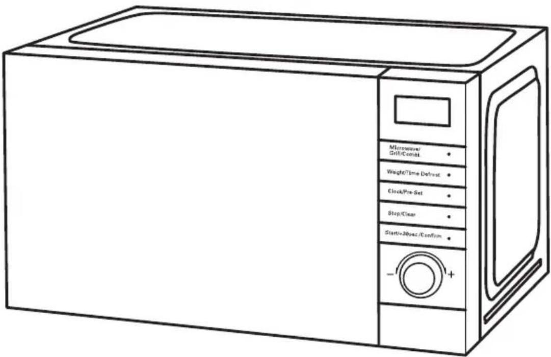 Microwave Grill/Combl Weight/Time Default Clock/Pre-Set Stop/Clear Start=30vec./Confirm +