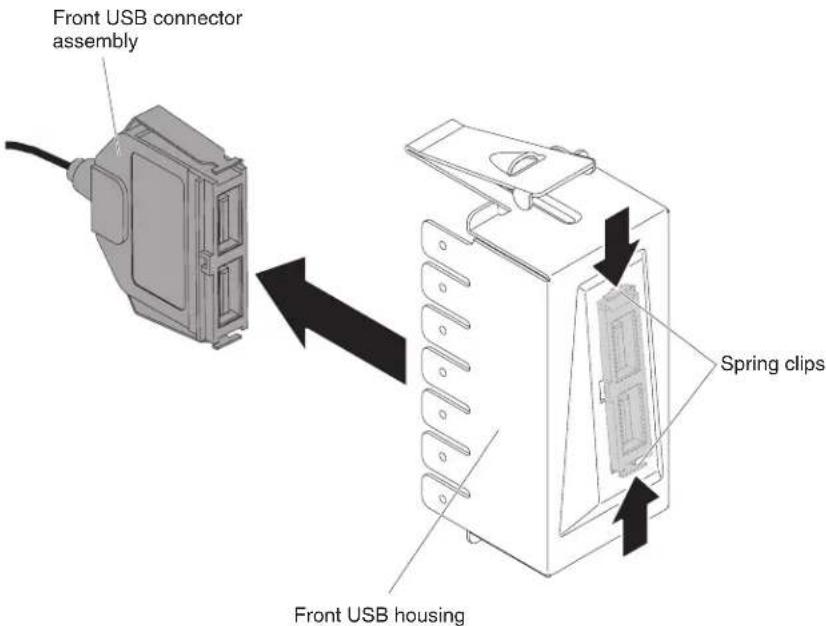 Front USB connector assembly Spring clips Front USB housing