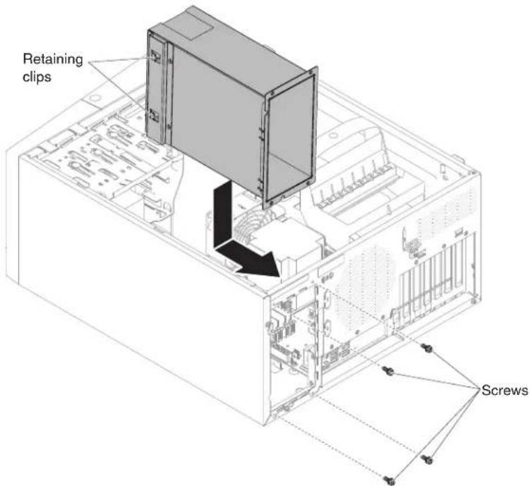 Retaining clips Screws