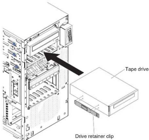 Tape drive Drive retainer clip