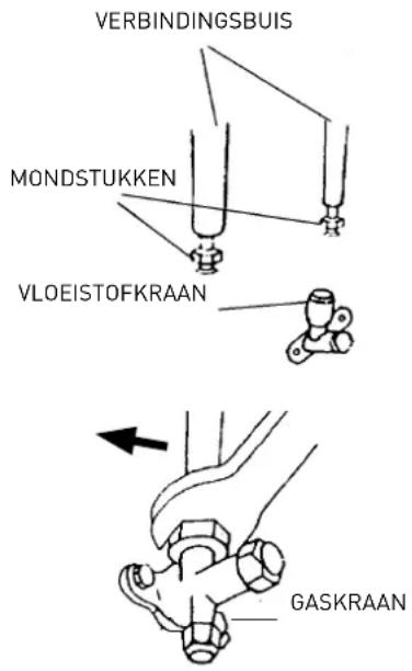 VERBINDINGSBUIS MONDSTUKKEN VLOEISTOFKRAAN GASKRAAN