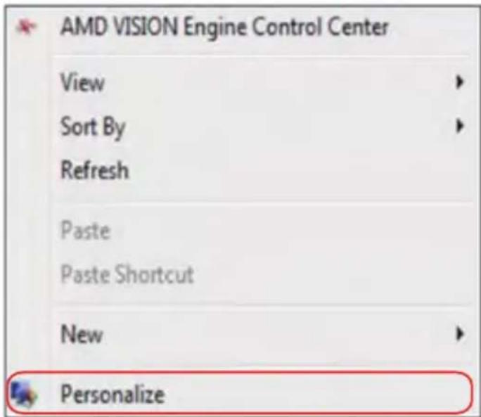 AMD VISION Engine Control Center View Sort By Refresh Paste Paste Shortcut New Personalize
