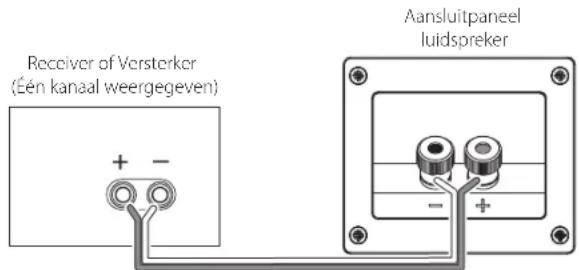 Receiver of Versterker (Één kanaal weergegeven) + - Aansluitpaneel luidspreker