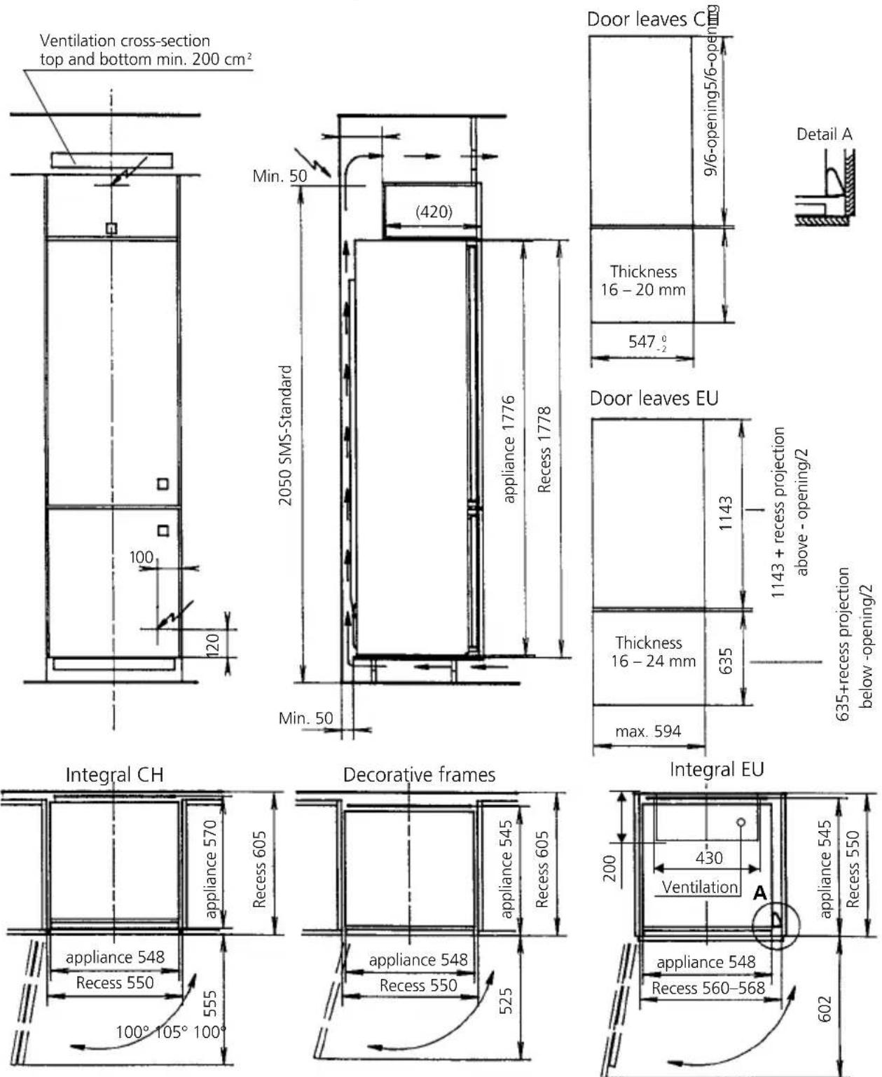 SIBIR Prestige Eco Swiss - Fitted refrigerator Recess SMS 14/6 (1778 mm) - 1