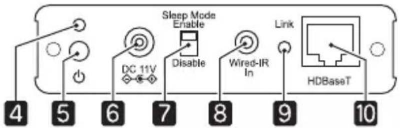 Sleep Mode Enable DC 11V Disable Wired-IR In Link HDBaseT 4 5 6 7 8 9 10