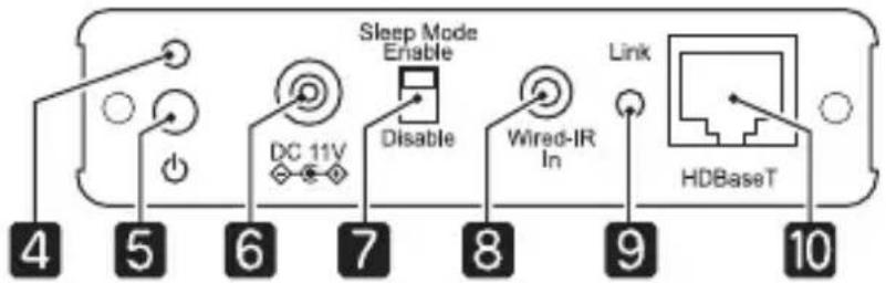 Sleep Mode Enable DC 11V Disable Wired-IR In Link HDBaseT 4 5 6 7 8 9 10