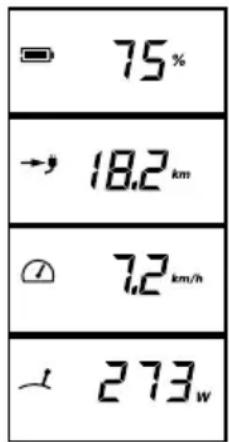 = 75% → 18.2 km ① 7.2 km/h ← 273 w