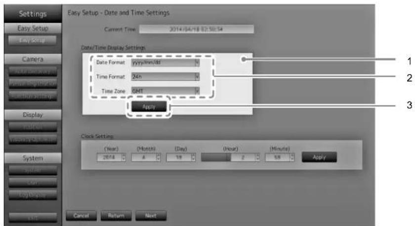 EIZO FDF2304W-IP - Réglez la date et l'heure sur le moniteur. - 1