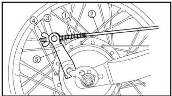 Technical diagram of a bicycle wheel assembly with numbered components for identification