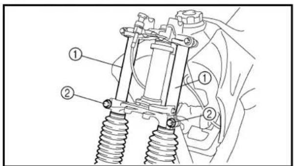 Technical diagram of a vehicle suspension system with numbered components for identification