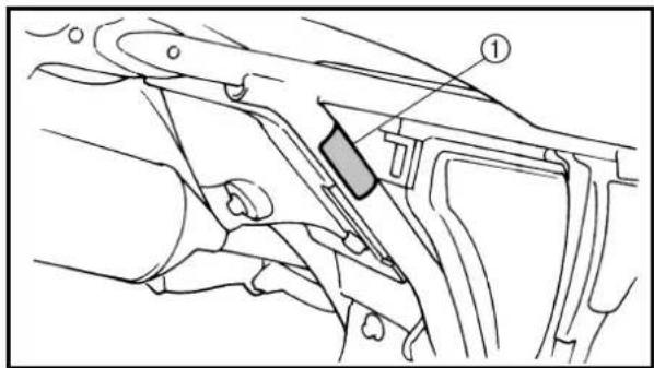 Technical diagram showing mechanical assembly with labeled component ①