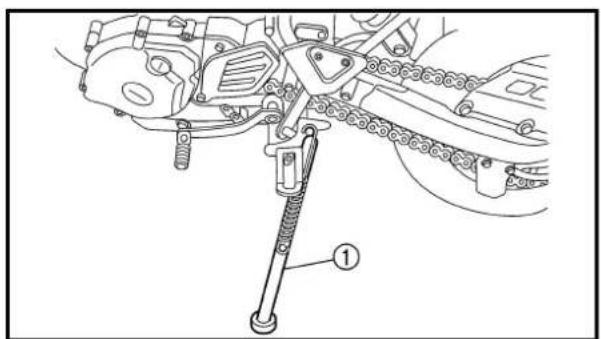 Technical diagram of a mechanical assembly with labeled component ①