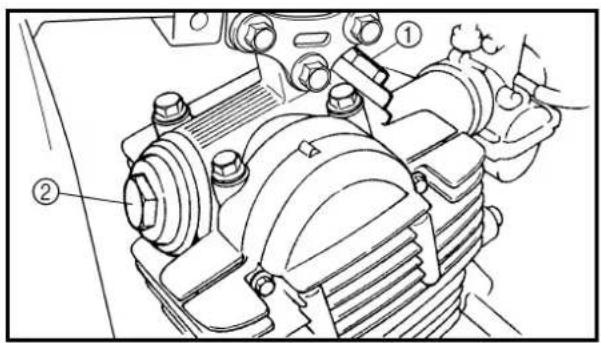 Technical diagram of a mechanical assembly with numbered components, likely for assembly or maintenance instructions.