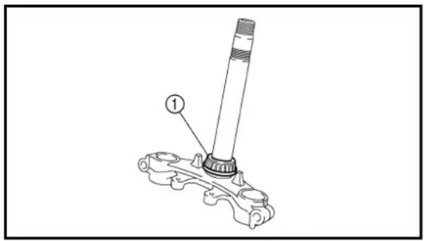 Technical diagram of a mechanical component with labeled parts, showing a shaft and base assembly.