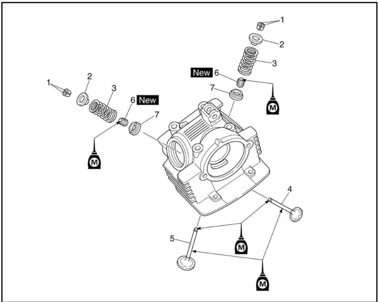 YAMAHA TT-R125E (2004) - VALVES AND VALVE SPRINGS - 2