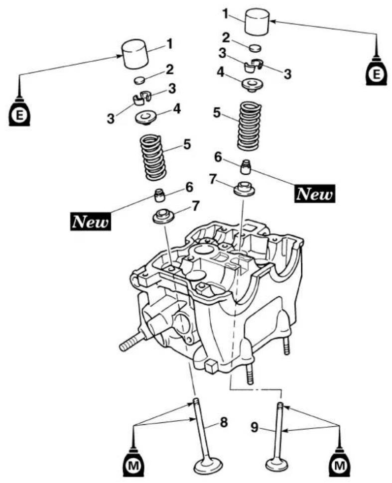 YAMAHA WR250F (2001) - VALVES AND VALVE SPRINGS - 2