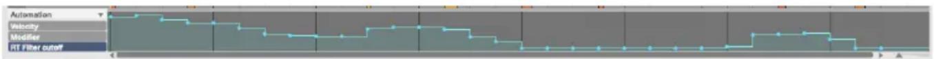 Automation Velocity Modifier RT Filter cutoff