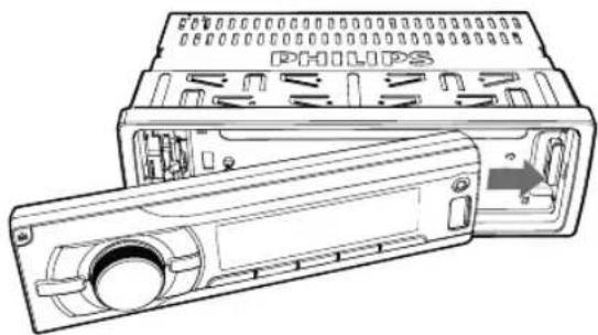 PHILIPS CarStudio CE235BT - Inserire il pannello anteriore - 1
