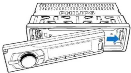 PHILIPS CarStudio CE235BT - Encaixar o painel frontal - 1