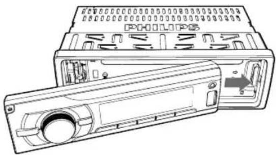 PHILIPS CarStudio CE233 - Befestigen des Bedienfelds - 1