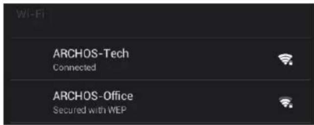 Wi-Fi, ARCHOS-Tech Connected, ARCHOS-Office Secured with WEP