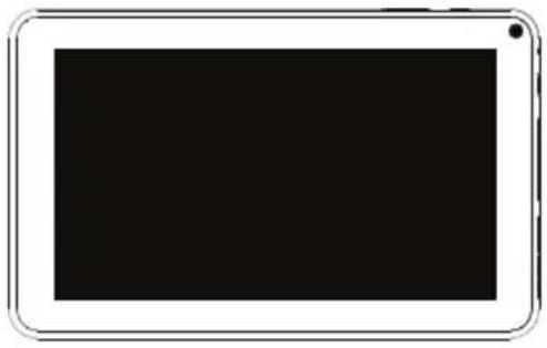 Simple line drawing of a tablet device with no text or symbols.
