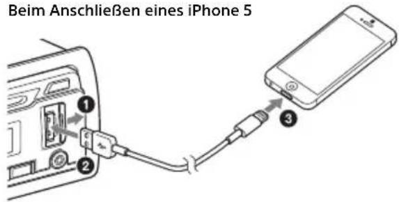 Beim Anschließen eines iPhone 5