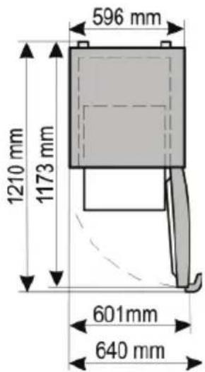 596 mm 1210 mm 1173 mm 601mm 640 mm
