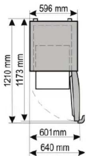 596 mm 1210 mm 1173 mm 601mm 640 mm