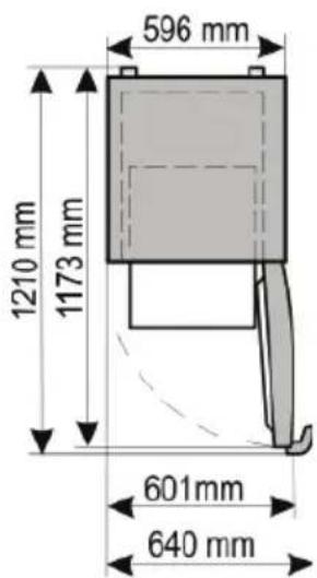596 mm 1210 mm 1173 mm 601mm 640 mm