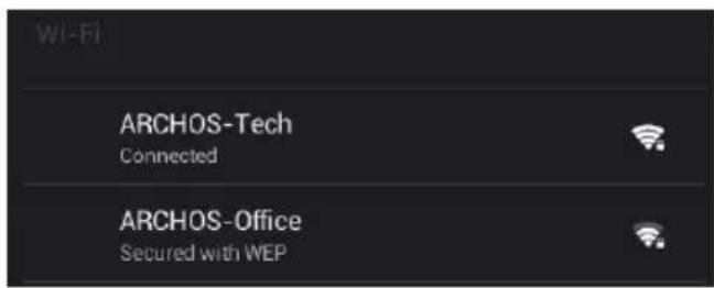 Wi-Fi ARCHOS-Tech Connected ARCHOS-Office Secured with WEP