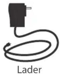 Simple line drawing of a plug connected to a coiled cable labeled 'Lader' (no additional text or symbols).