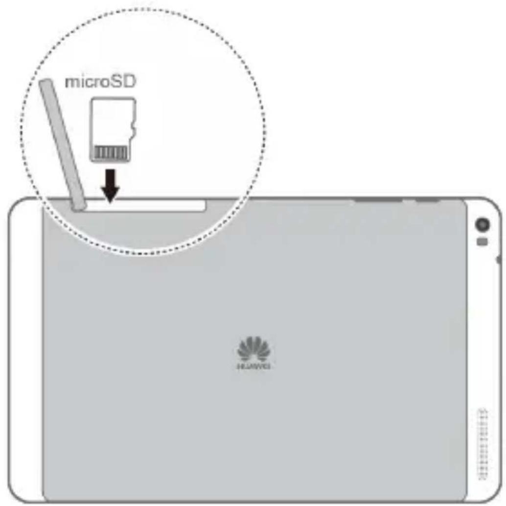 HUAWEI MediaPad T1 10.0 - De microSD-kaart plaatsen - 1
