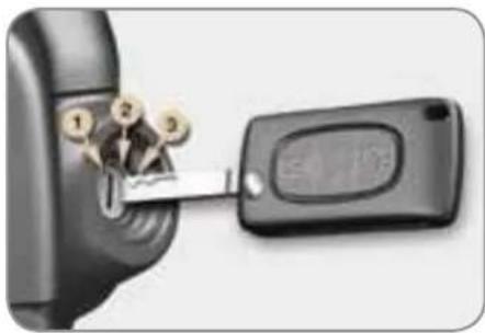 Close-up of a car key inserted into a black device (no visible text or symbols)
