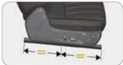 Close-up of a car's side profile with measurement arrows indicating width and height (no text or symbols)