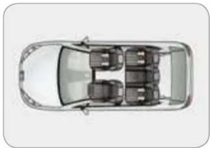 Top-down view of a car showing the rear suspension system with multiple compartments (no text or symbols visible)