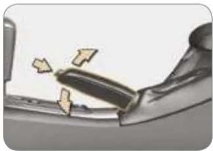 Illustration of a car seatbelt with arrows indicating force or movement (no text or symbols)
