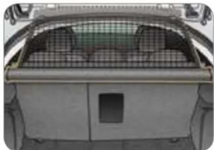 Top-down view of a car's rear hatchback showing the grille and vent (no text or symbols visible)